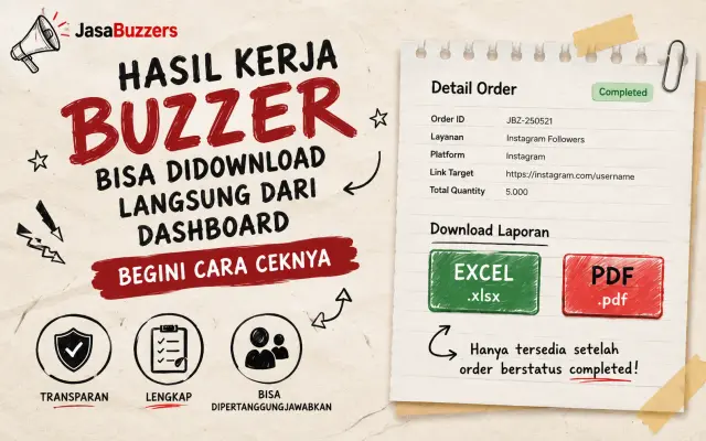 hasil pengerjaa talent sekarang bisa didownload melalui dashboard anda